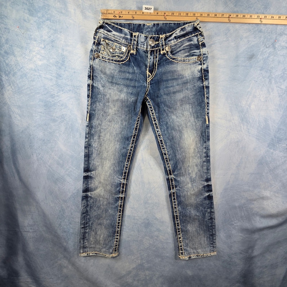 True Religion‎ Section Slim Super T Stitch Blue Denim Jeans Mens 28 Medium Wash
